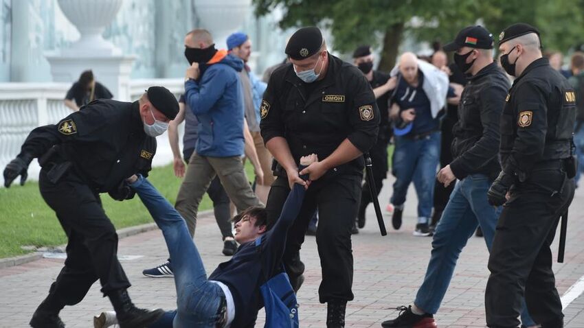 Demonstrace v Bělorusku.&nbsp;Zdroj: BELSAT.EU